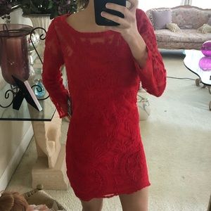 NWT Express XS red lace dress